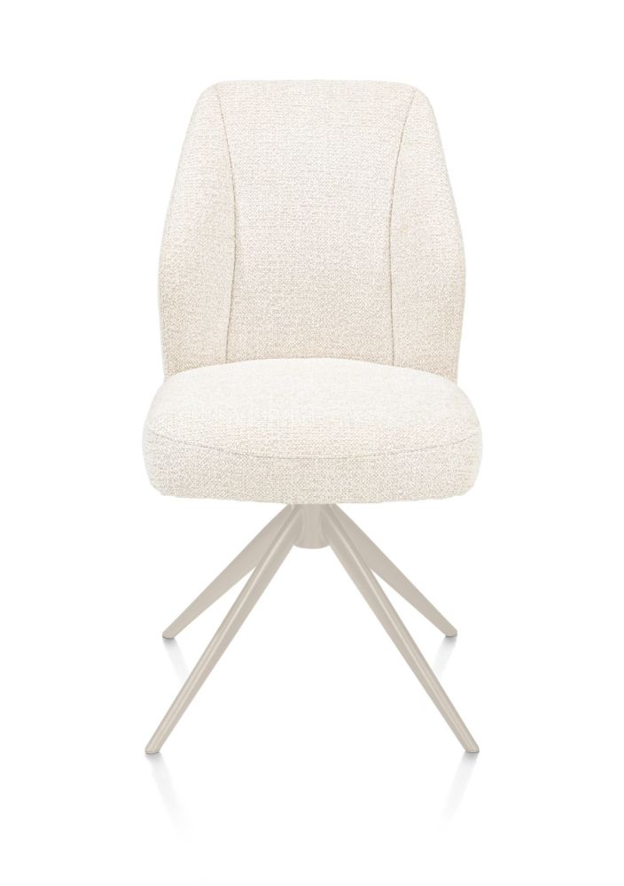 Baya, eetkamerstoel - crème - pocketvering - stof Sevilla - Creme