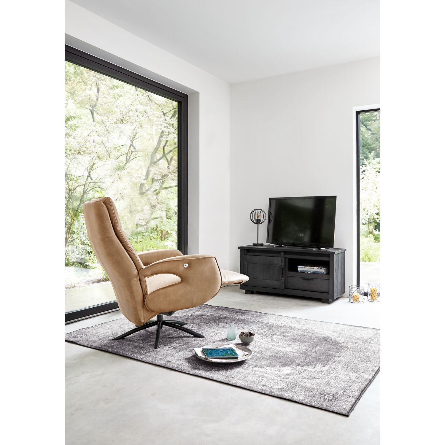 Relaxfauteuil Balfour small microleder cognac
