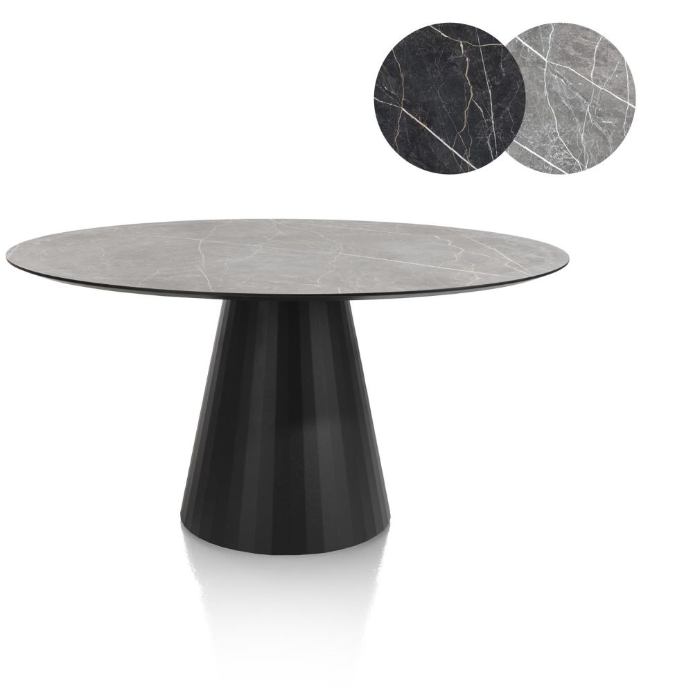 Arabax, eetkamertafel - rond - 150 x 120 cm - Lichtgrijs Arabax, eetkamertafel - rond - 150 x 120 cm - Lichtgrijs