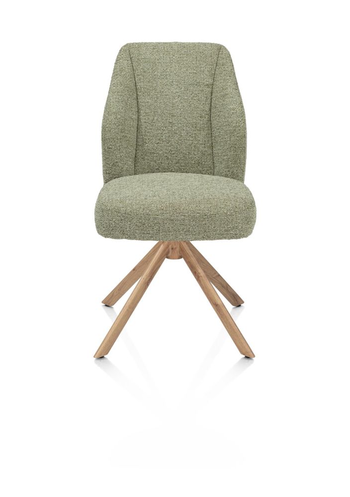 Baya, eetkamerstoel - draaibaar - naturel - pocketvering - stof Sevilla - Olijf