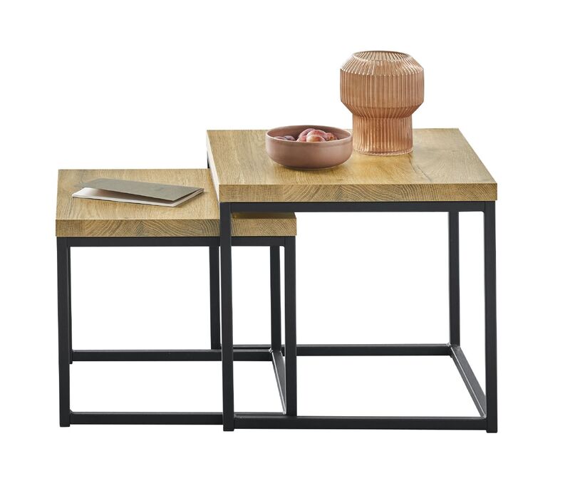 Bijzettafel Salernes 50 en 44 cm vierkant