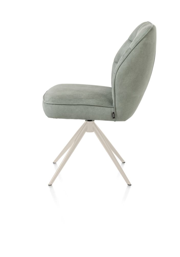 Bell, eetkamerstoel - creme frame - draaibaar - pocket - stof Calabria - Olijf