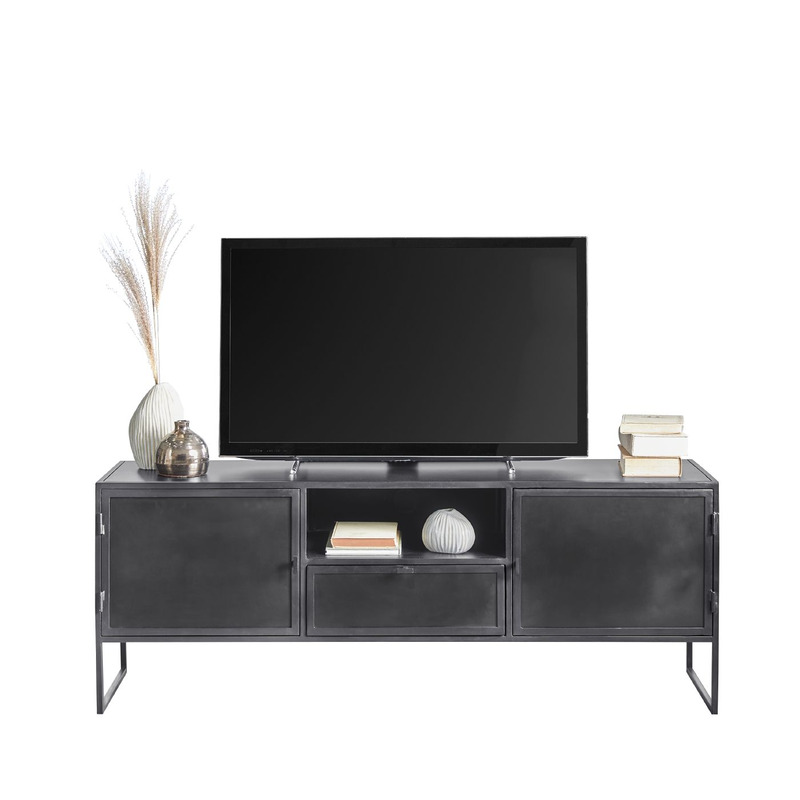 Zwart metalen tv-meubel - Orizone - 152 CM Zwart metalen tv-meubel - Orizone - 152 CM