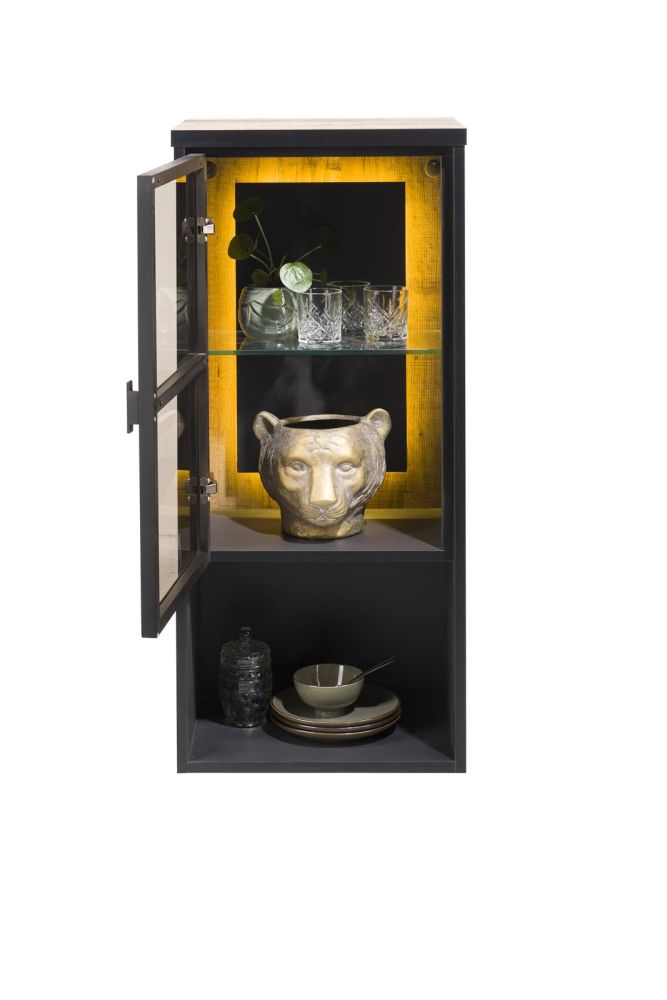 Avalon, hang- en staand mogelijk - element 45 cm - 1-glasdeur +1-niche (+ LED) - Driftwood Avalon, hang- en staand mogelijk - element 45 cm - 1-glasdeur +1-niche (+ LED) - Driftwood