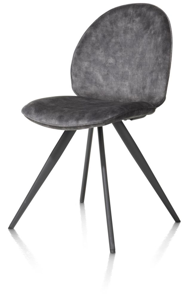 Aiko, eetkamerstoel - rough off black - stof Karese - Antraciet Aiko, eetkamerstoel - rough off black - stof Karese - Antraciet