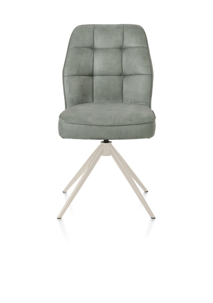 Bell, eetkamerstoel - creme frame - draaibaar - pocket - stof Calabria - Olijf