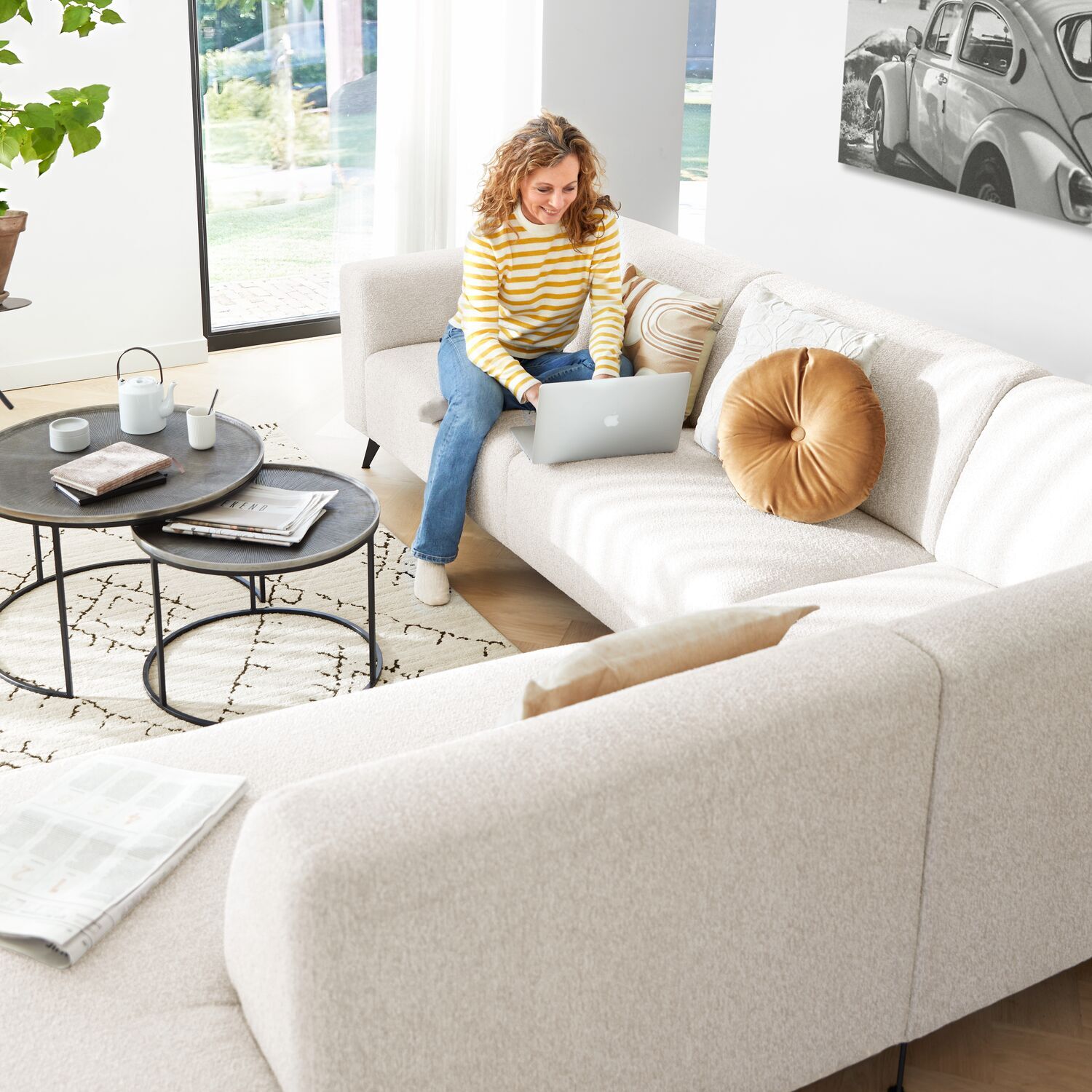 All in House Service 3 zits (leder) elektr. relaxfunctie