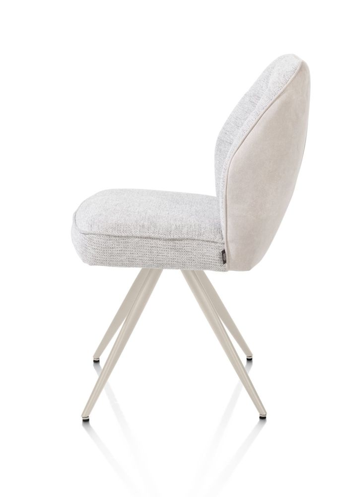 Bell, eetkamerstoel - creme frame - pocket - combi Calabria/Vada - Kiezel