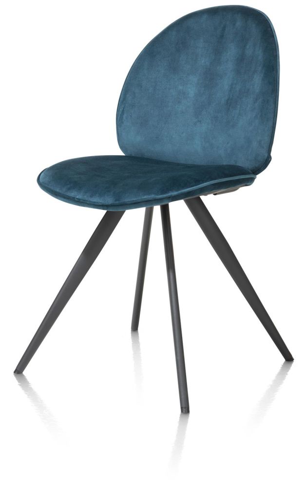 Aiko, eetkamerstoel - rough off black - stof Karese - Teal Aiko, eetkamerstoel - rough off black - stof Karese - Teal