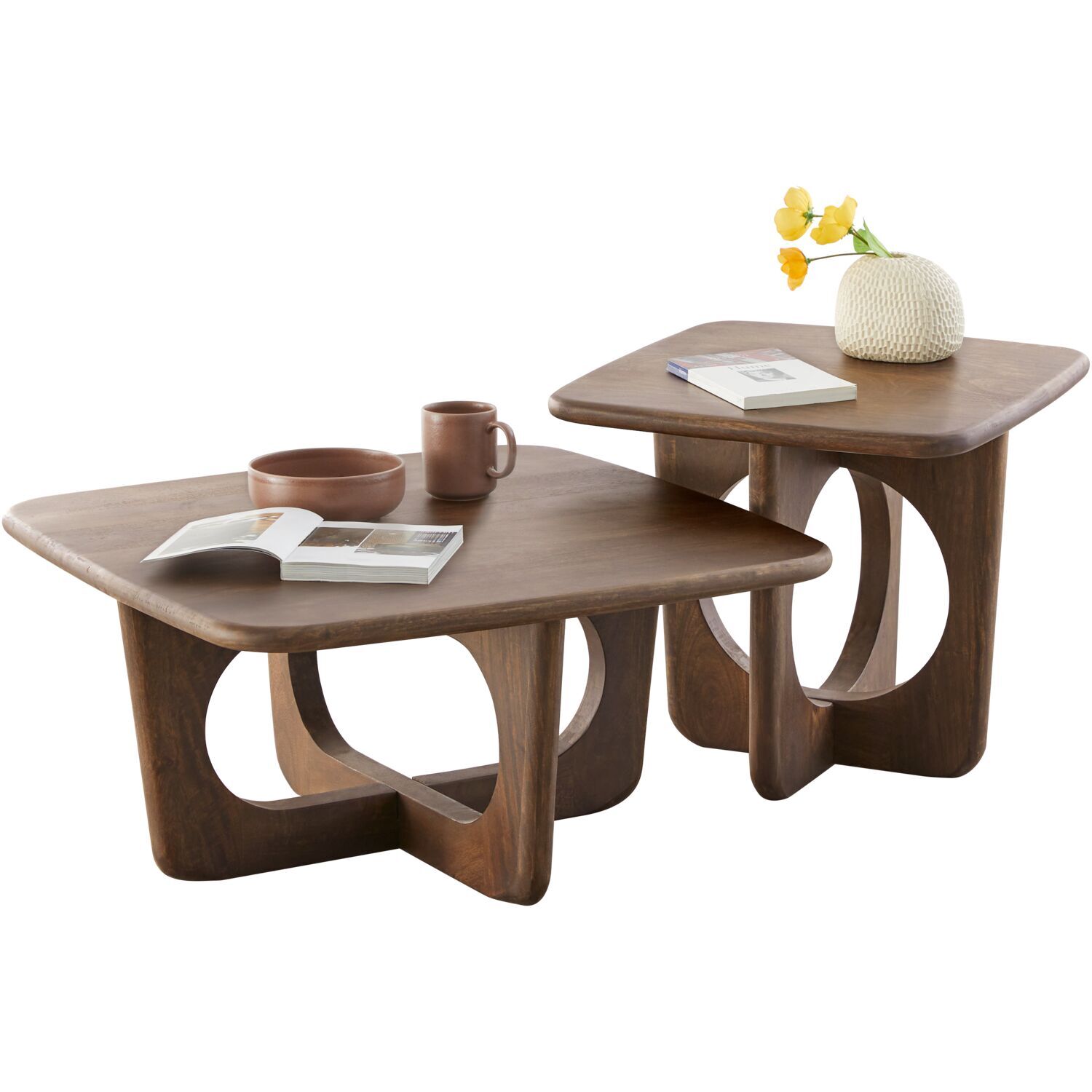 Bijzettafel Aseri 50x50 cm bruin