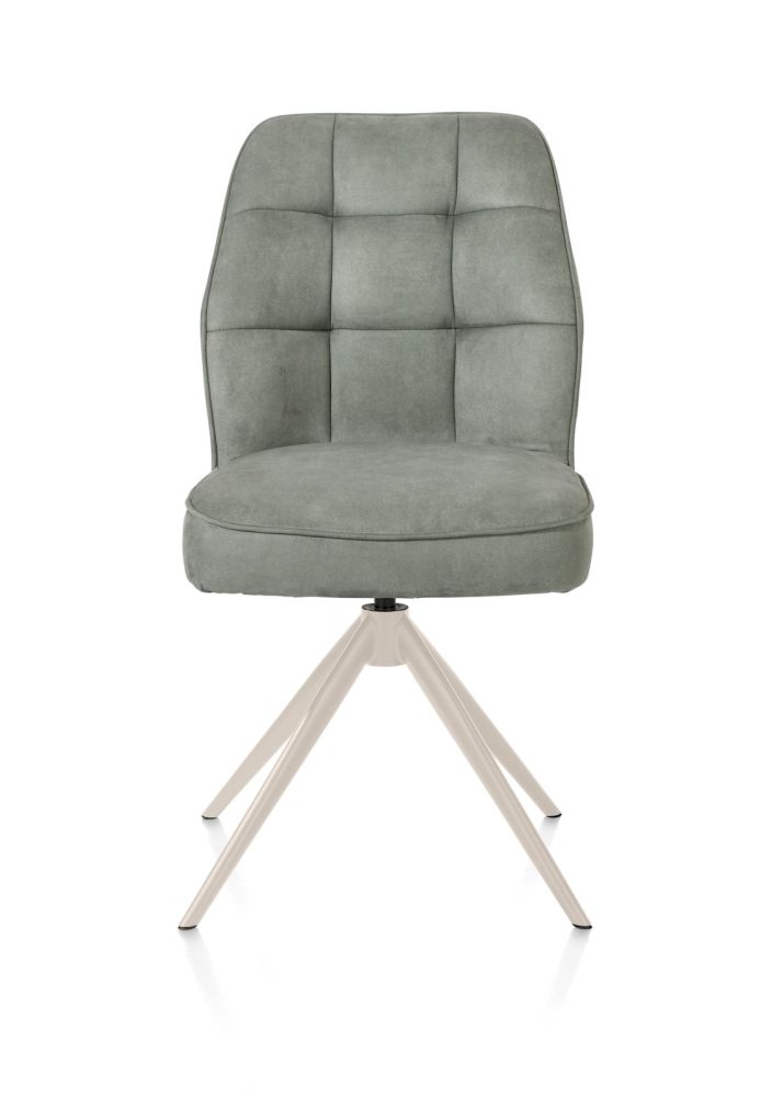 Bell, eetkamerstoel - creme frame - draaibaar - pocket - stof calabria - Olijf