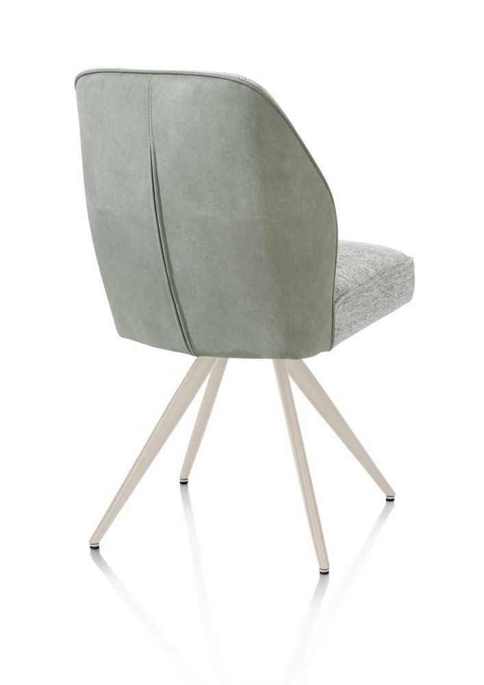Bell, eetkamerstoel - creme frame - pocket - combi Calabria/Vada - Olijf