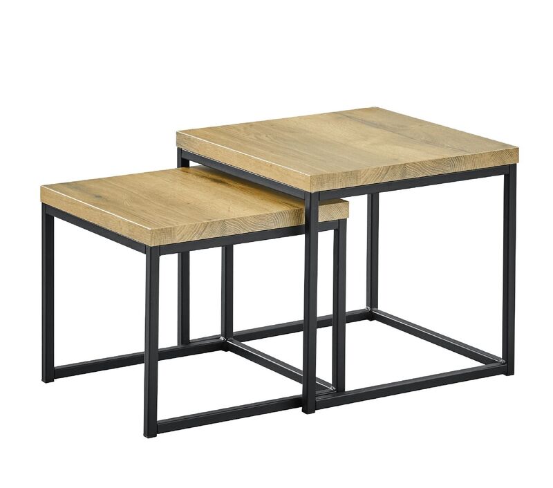Bijzettafel Salernes 50 en 44 cm vierkant
