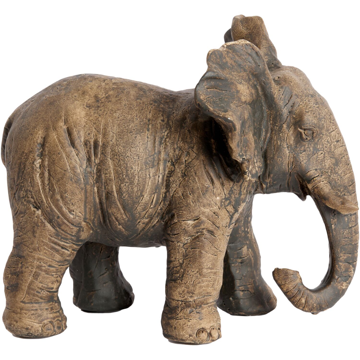Decoratiebeeld Ofanto olifant small antiek donkerbruin