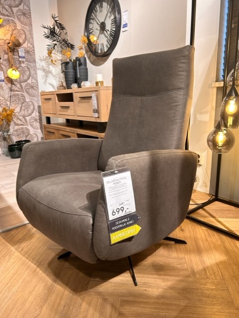 Ponti relaxfauteuil stof jeep 2862-antraciet