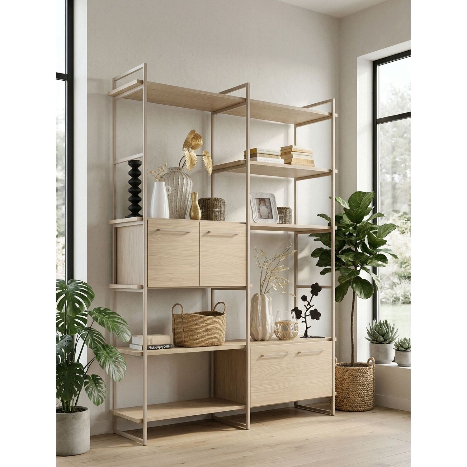 Wandkast Sistema 226x166x45 cm lichtgrijs