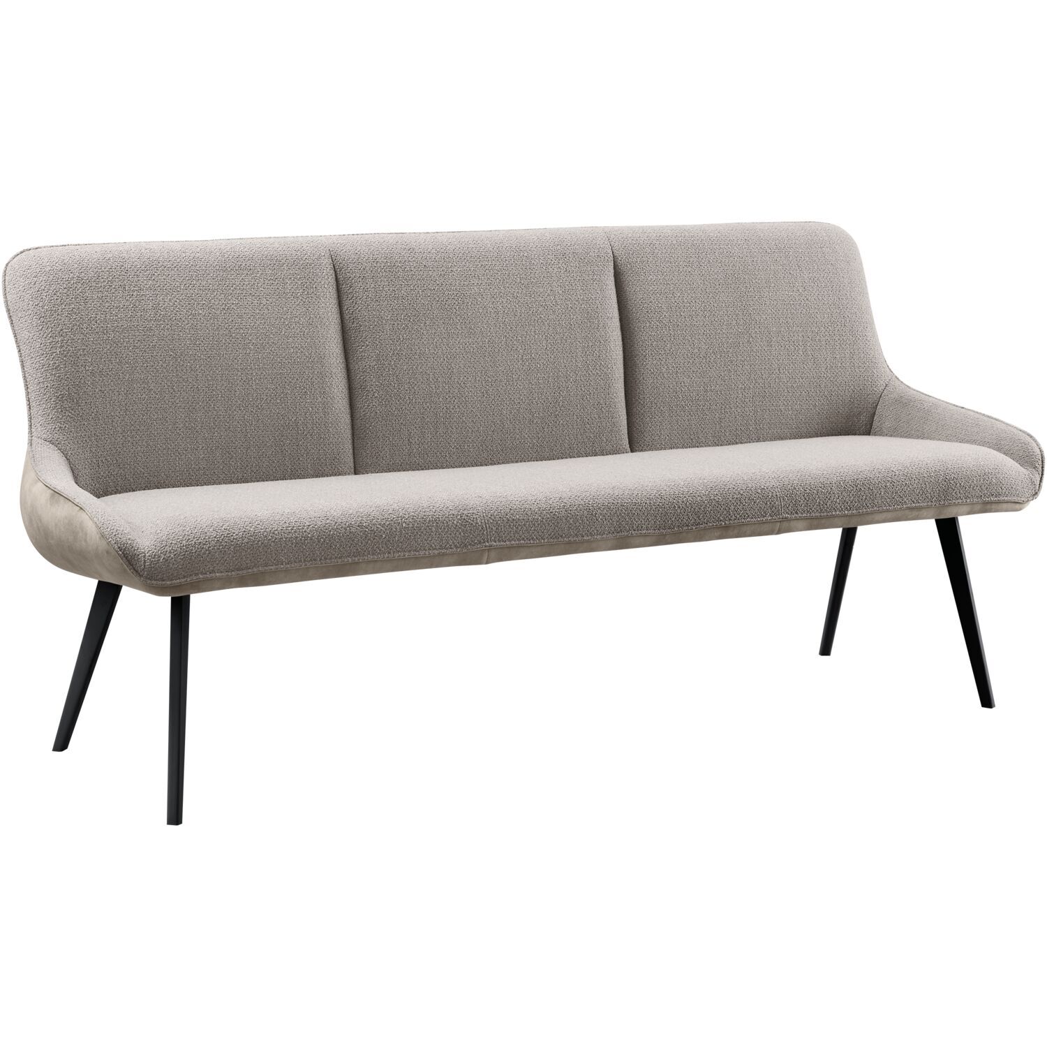 Eetkamerbank Ceno 190 cm combi stof grijs