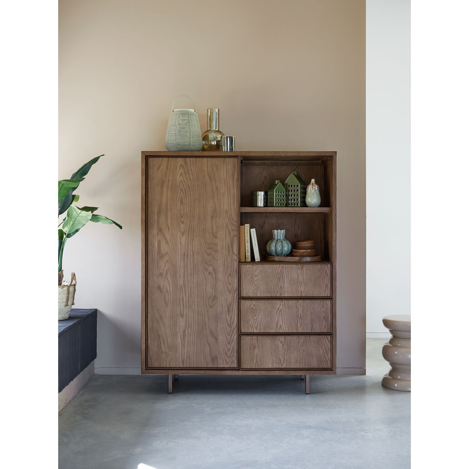 Opbergkast Calvo 143x115x045 cm bruin