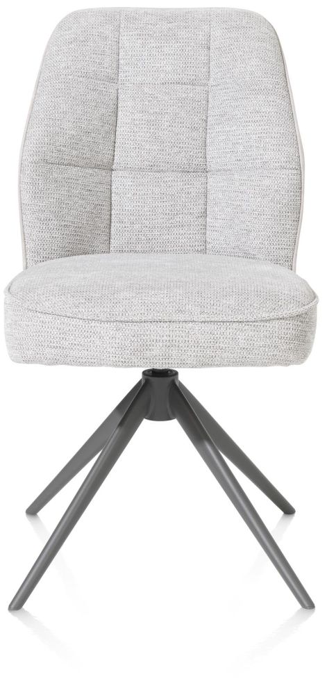 Bell, eetkamerstoel - graphiet frame - draaibaar - pocket - combi Calabria / Vada - Kiezel Bell, eetkamerstoel - graphiet frame - draaibaar - pocket - combi Calabria / Vada - Kiezel