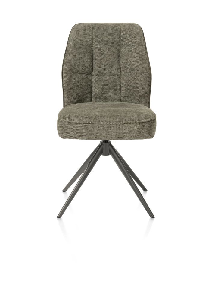 Bell, eetkamerstoel - graphiet frame - draaibaar - pocket - combi Calabria / Vada - mosgroen