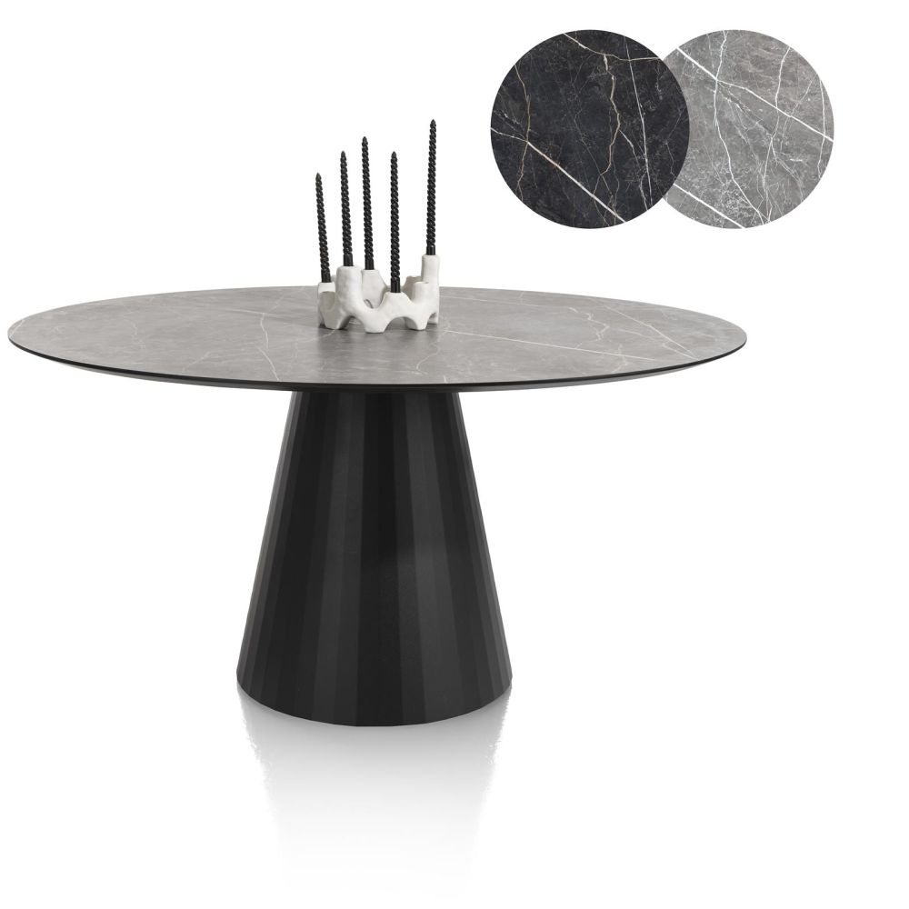 Arabax, eetkamertafel - rond - 150 x 120 cm - Lichtgrijs Arabax, eetkamertafel - rond - 150 x 120 cm - Lichtgrijs