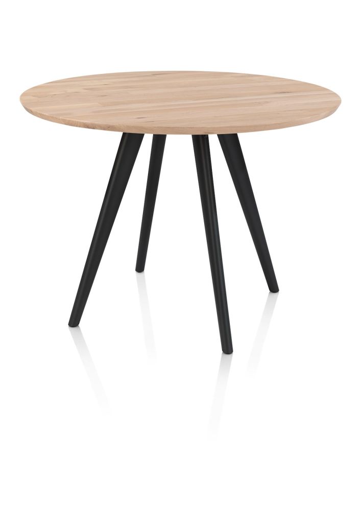 Arvada, bartafel 125 cm, rond, 4 poot - Rough off black