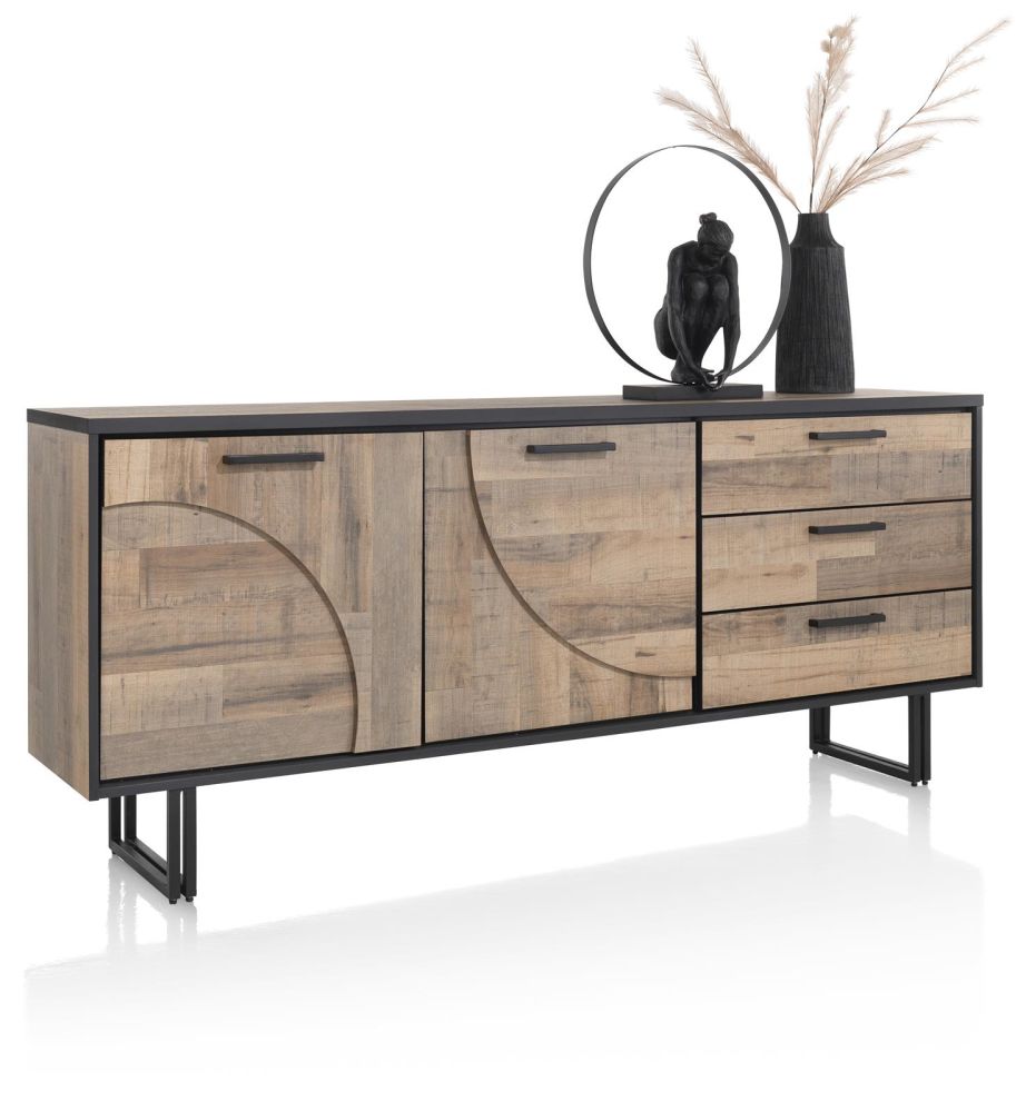 Avalon, Dressoir 200 Cm - 2-Deuren + 3-Laden (+ LED) - Driftwood Avalon, Dressoir 200 Cm - 2-Deuren + 3-Laden (+ LED) - Driftwood