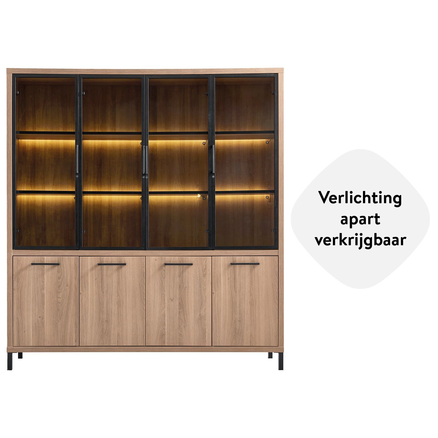 Vitrinekast Selinia 200x183x45 cm