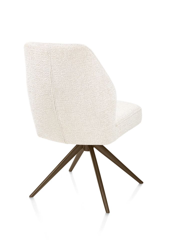 Baya, eetkamerstoel - draaibaar - steelbrown - pocketvering - stof Sevilla - Creme