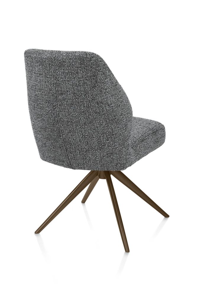Baya, eetkamerstoel - draaibaar - steelbrown - pocketvering - stof Sevilla - Antraciet
