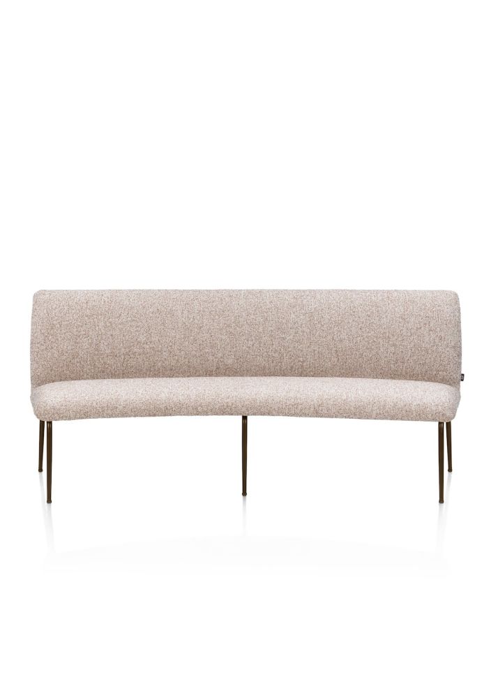 Bovina, eetkamerbankje 210 cm - stof Luton - frame steelbrown - koper