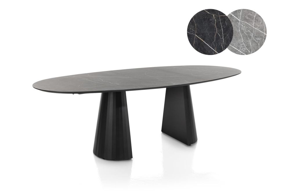 Arabax, eetkamertafel - ellips - 240 x 120 cm - Lichtgrijs Arabax, eetkamertafel - ellips - 240 x 120 cm - Lichtgrijs