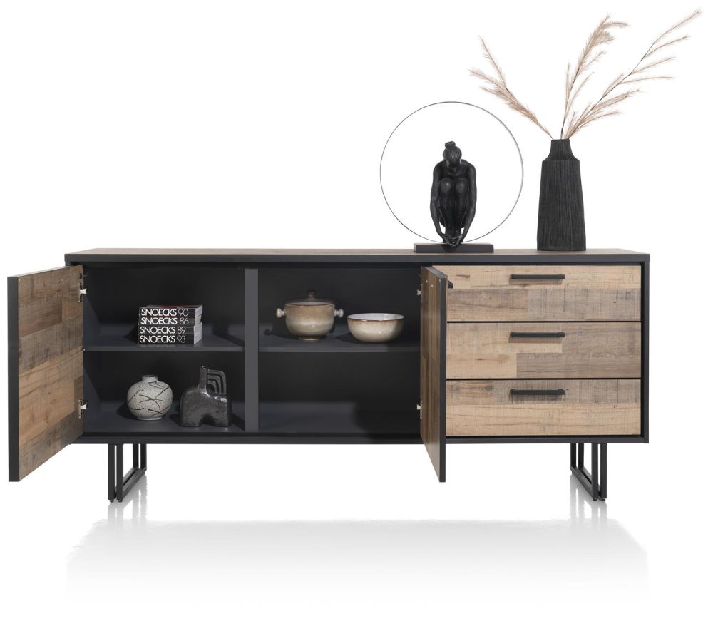 Avalon, Dressoir 200 Cm - 2-Deuren + 3-Laden (+ LED) - Driftwood Avalon, Dressoir 200 Cm - 2-Deuren + 3-Laden (+ LED) - Driftwood