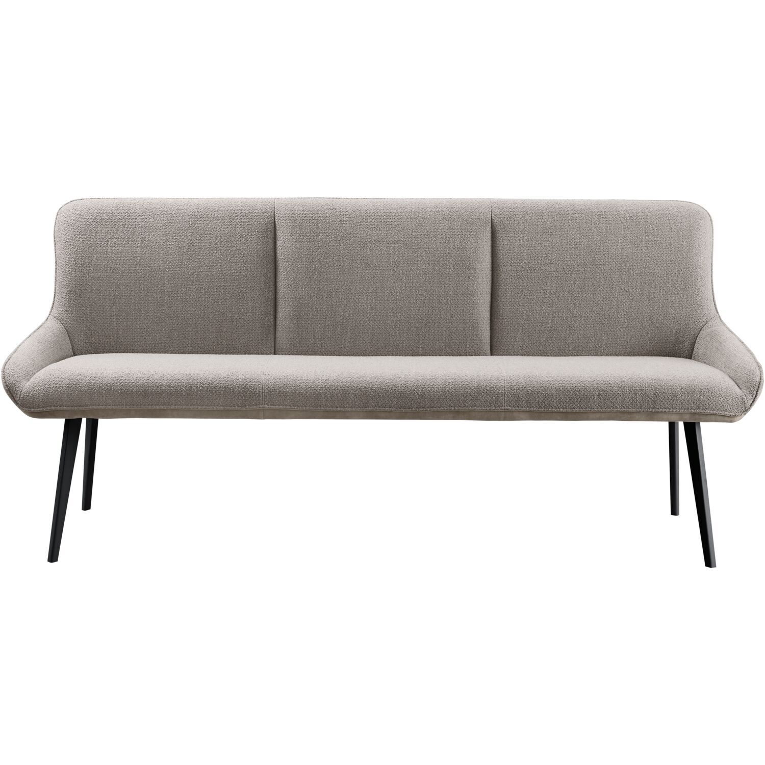 Eetkamerbank Ceno 190 cm combi stof grijs
