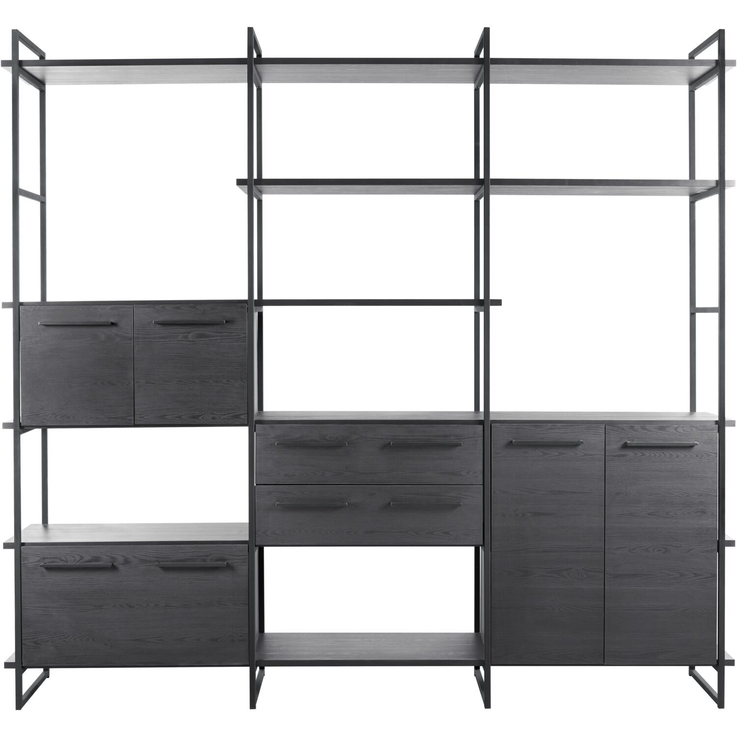 Wandkast Sistema 226x244x45 cm zwart