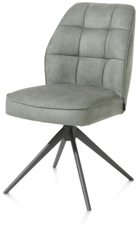 Bell, eetkamerstoel - graphiet frame - draaibaar - pocket - stof Calabria - Olijf