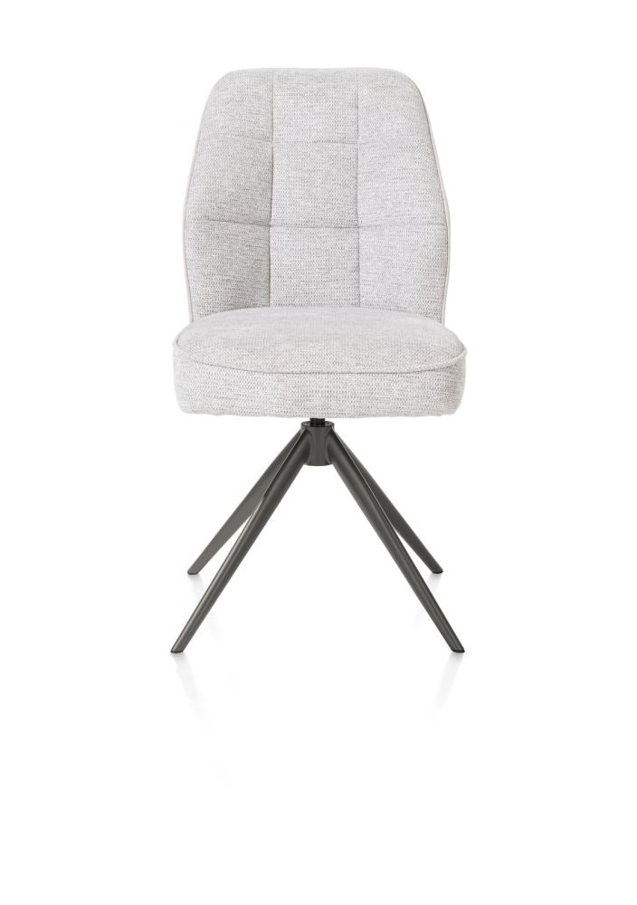 Bell, eetkamerstoel - graphiet frame - draaibaar - pocket - combi Calabria / Vada - Kiezel