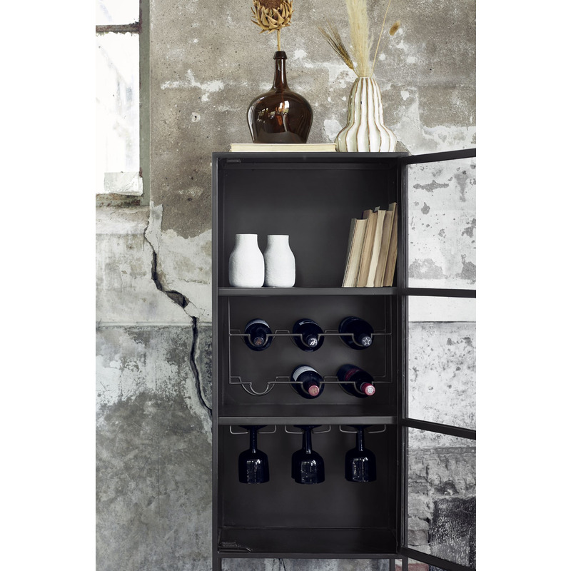 Vitrinekast Orizone (52 cm) zwart metaal
