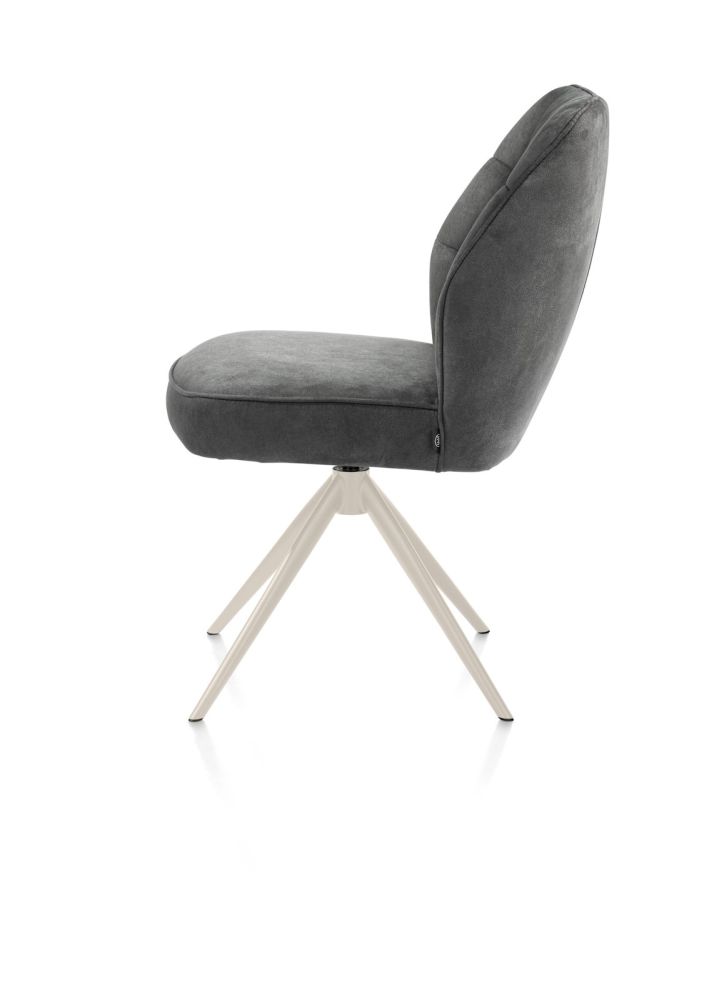 Bell, eetkamerstoel - creme frame - draaibaar - pocket - stof Calabria - Antraciet