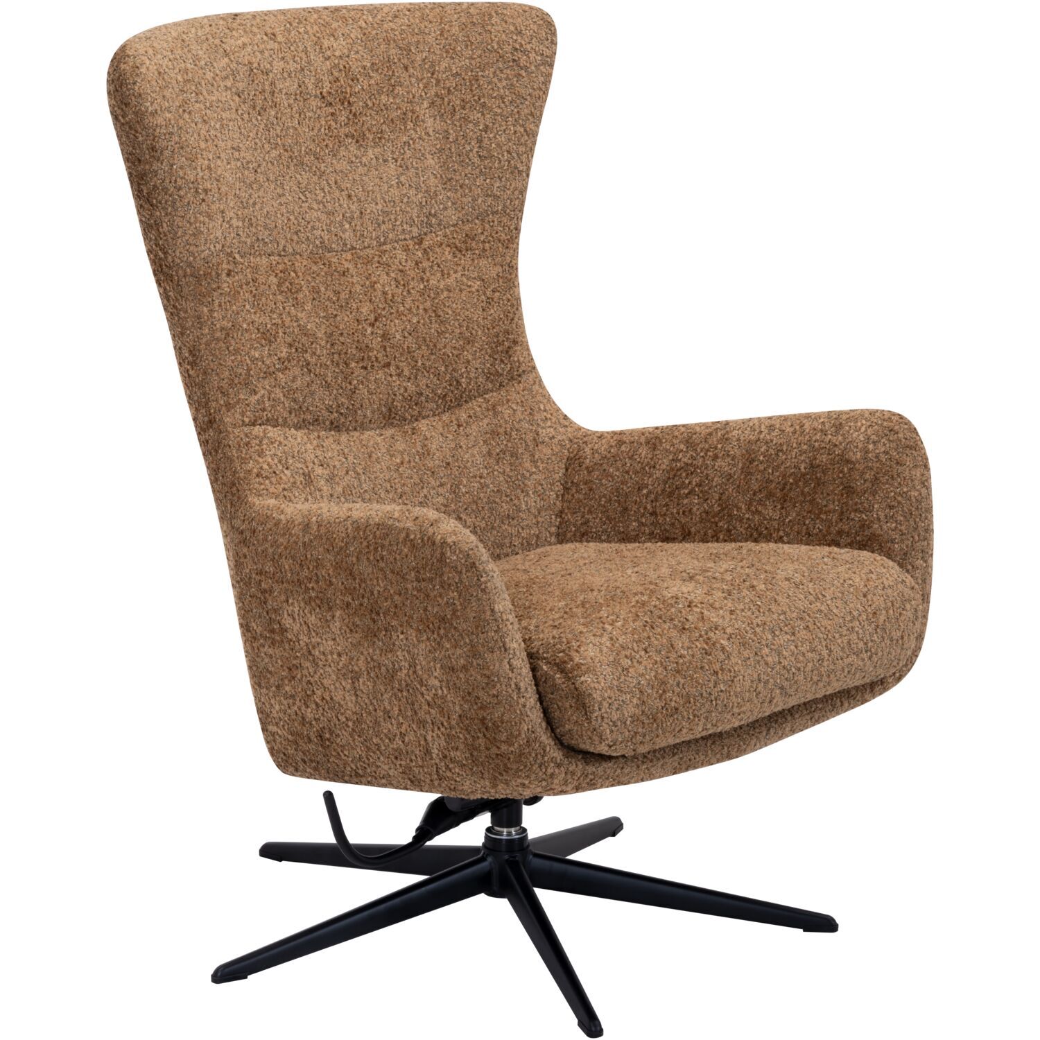 Draaifauteuil Alora met kantalfunctie bouclé bruin