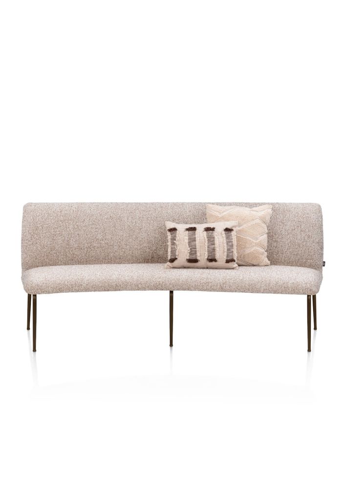 Bovina, eetkamerbankje 210 cm - stof Luton - frame steelbrown - koper