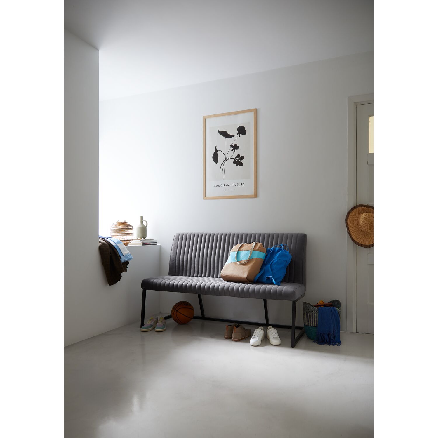 Eetkamerbank Pareda 130 cm grijs