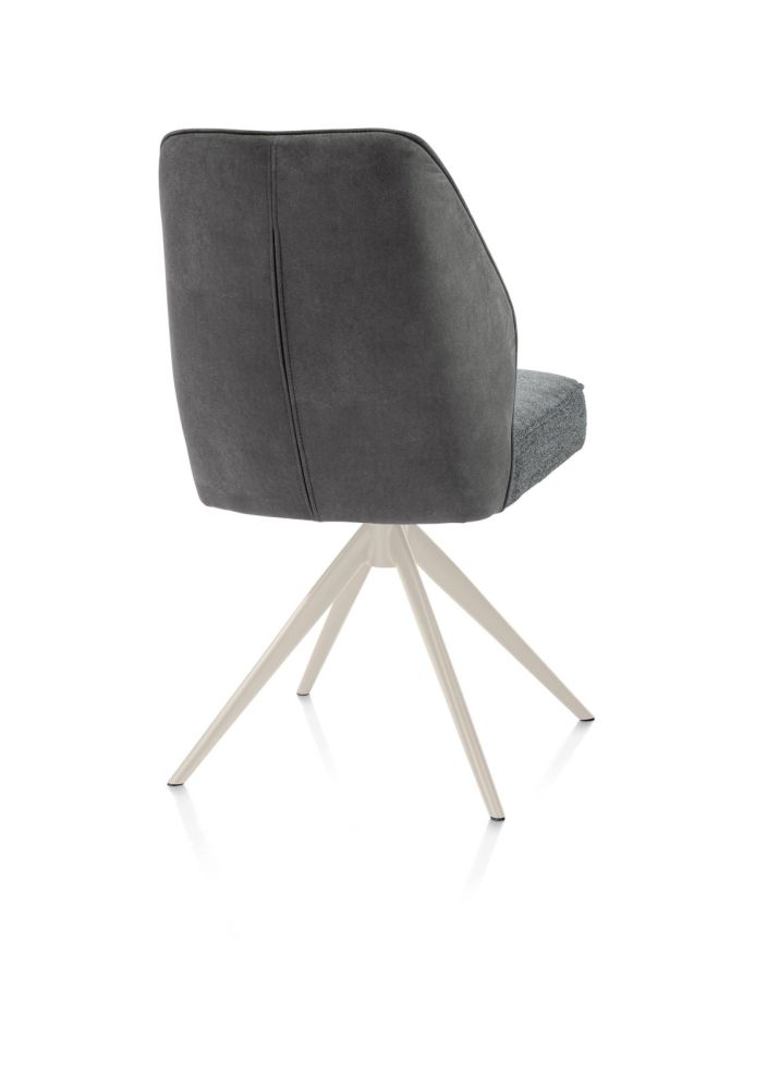 Bell, eetkamerstoel - creme frame - draaibaar - pocket - Calabria/Vada - Antraciet