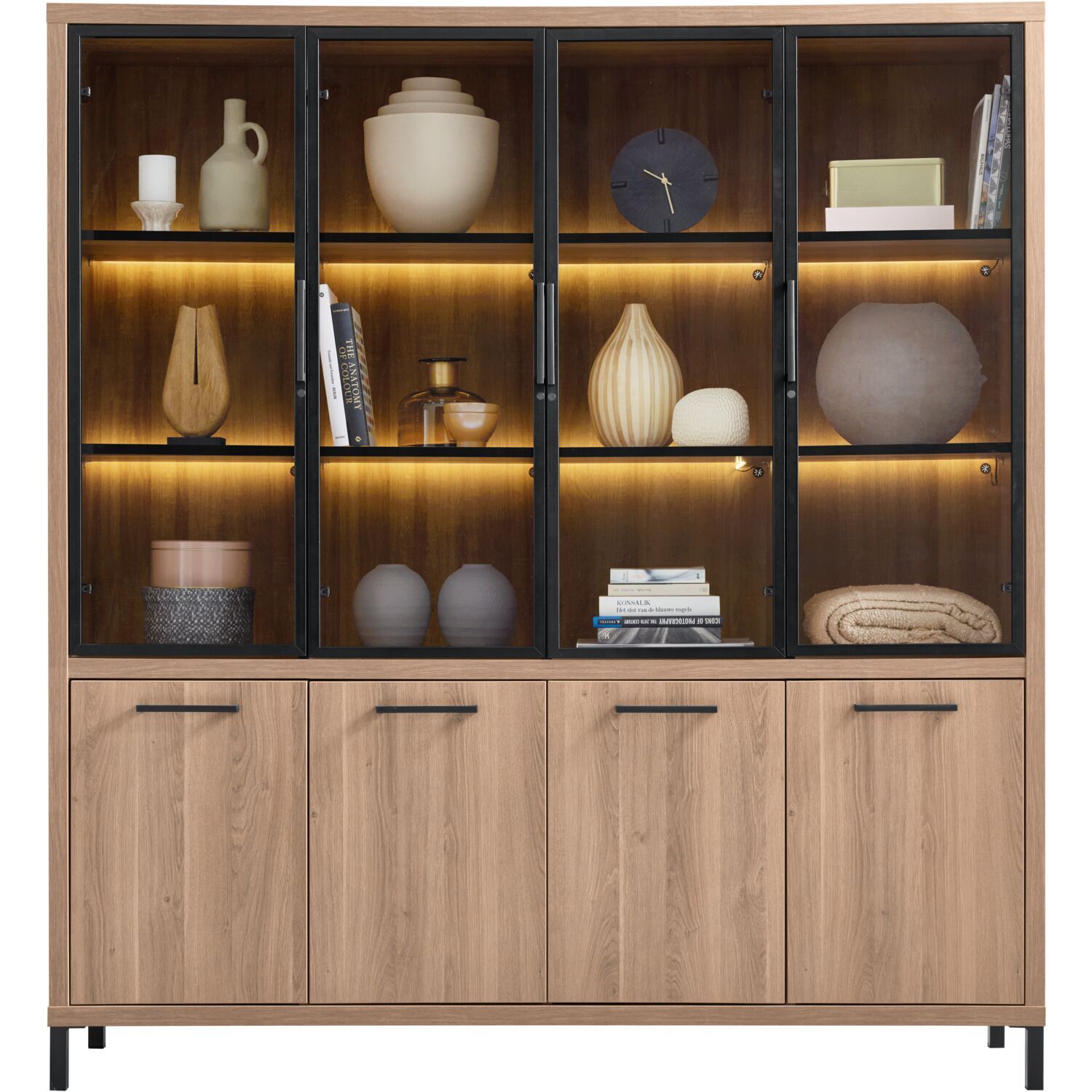 Vitrinekast Selinia 200x183x45 cm