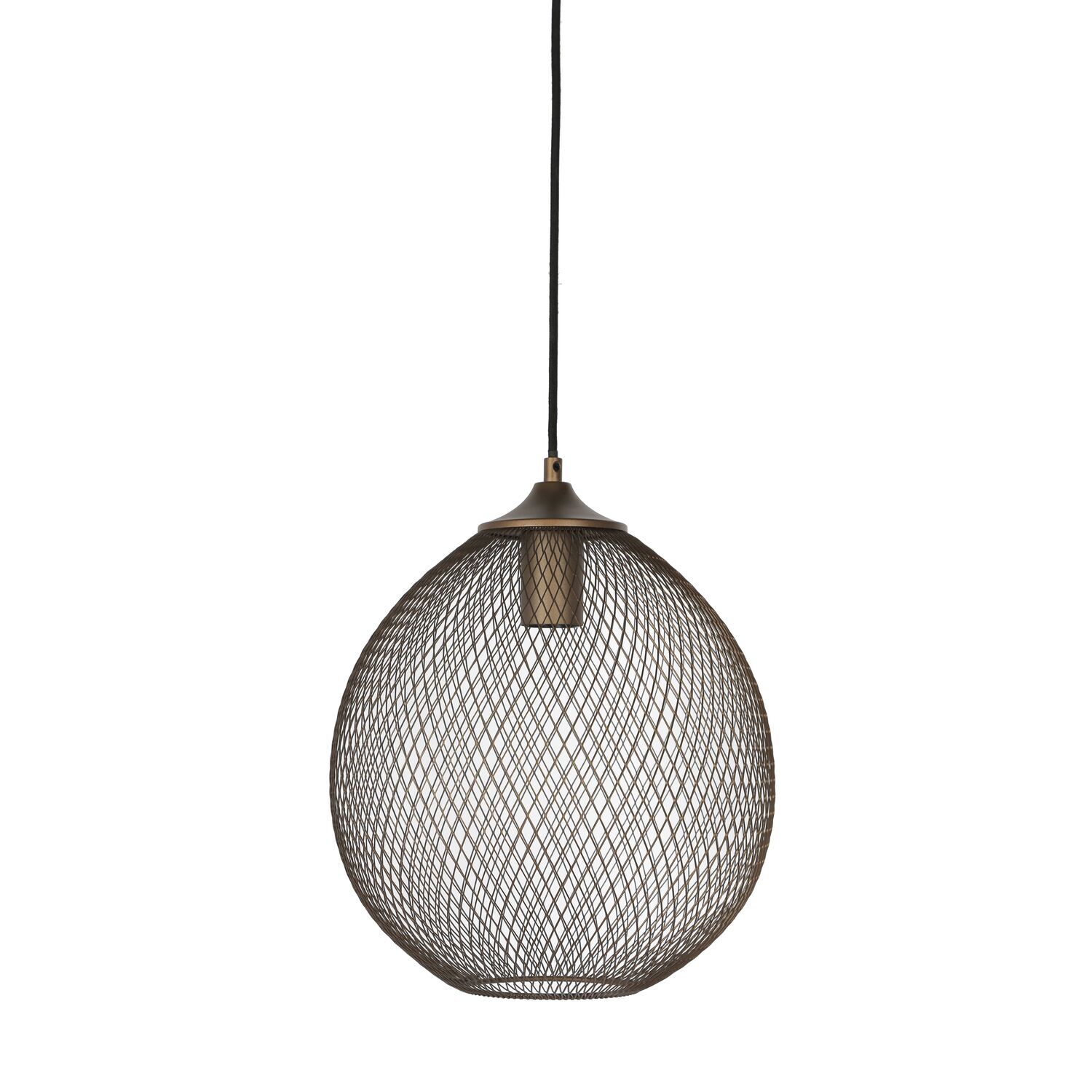 Hanglamp Maroggia bruin rond 30cm koper 1-lichts