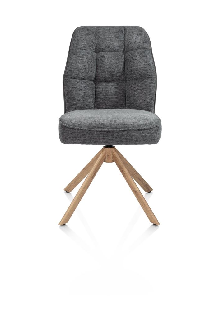 Bell, eetkamerstoel - eikenprint frame - draaibaar - pocket - combi Calabria/Vada