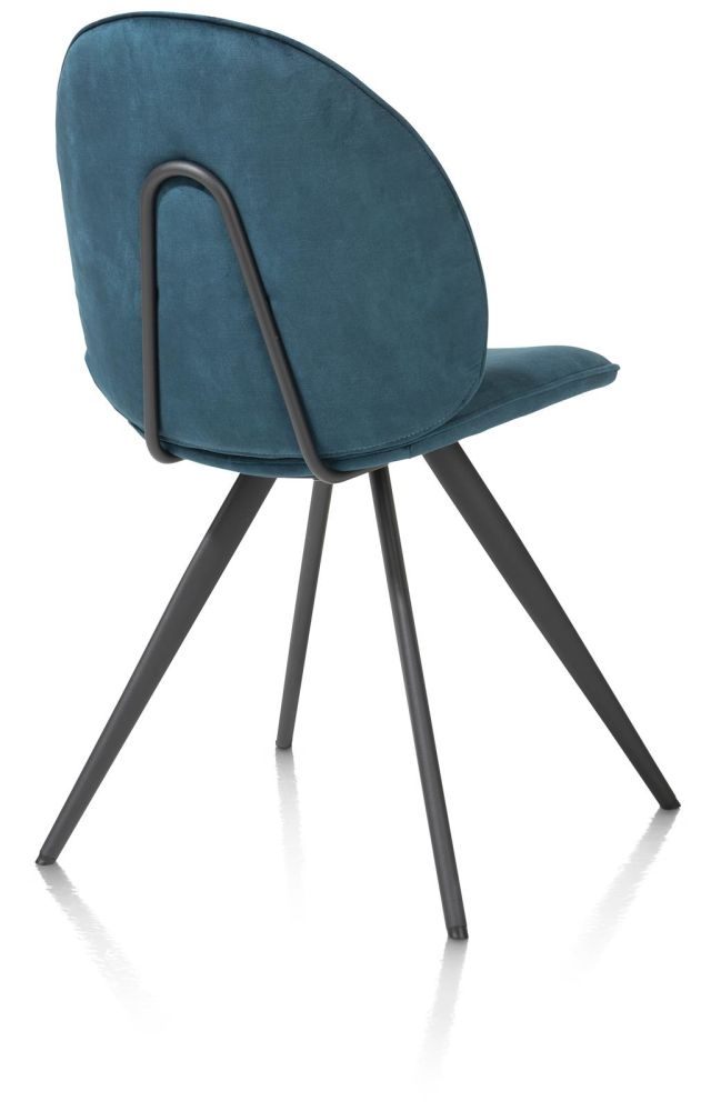 Aiko, eetkamerstoel - rough off black - stof Karese - Teal Aiko, eetkamerstoel - rough off black - stof Karese - Teal