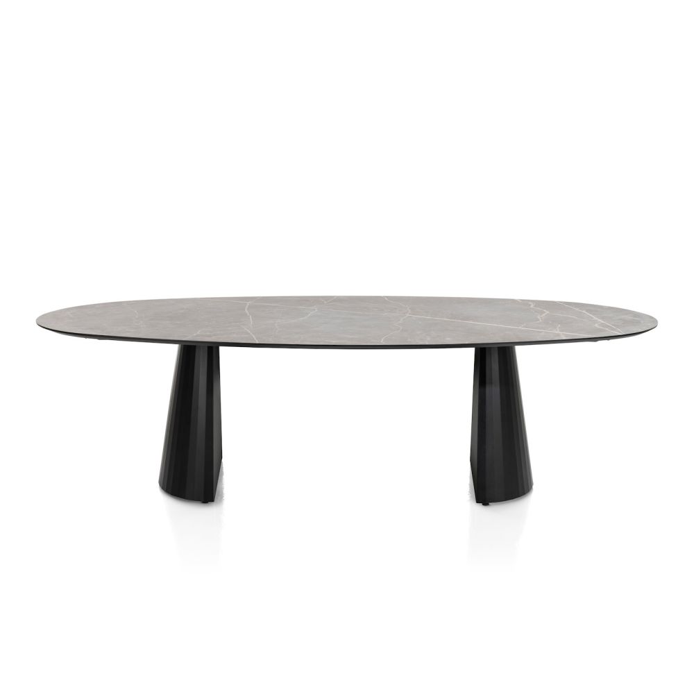 Arabax, eetkamertafel - ellips - 270 x 120 cm - Lichtgrijs
