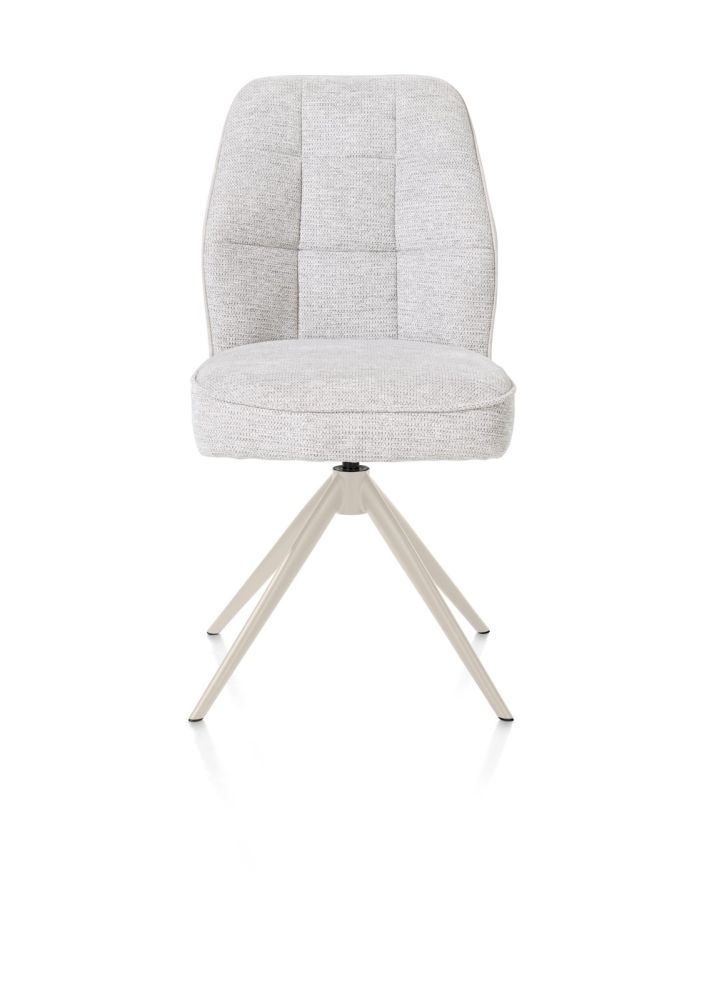 Bell, eetkamerstoel - creme frame - draaibaar - pocket - Calabria/Vada - Kiezel