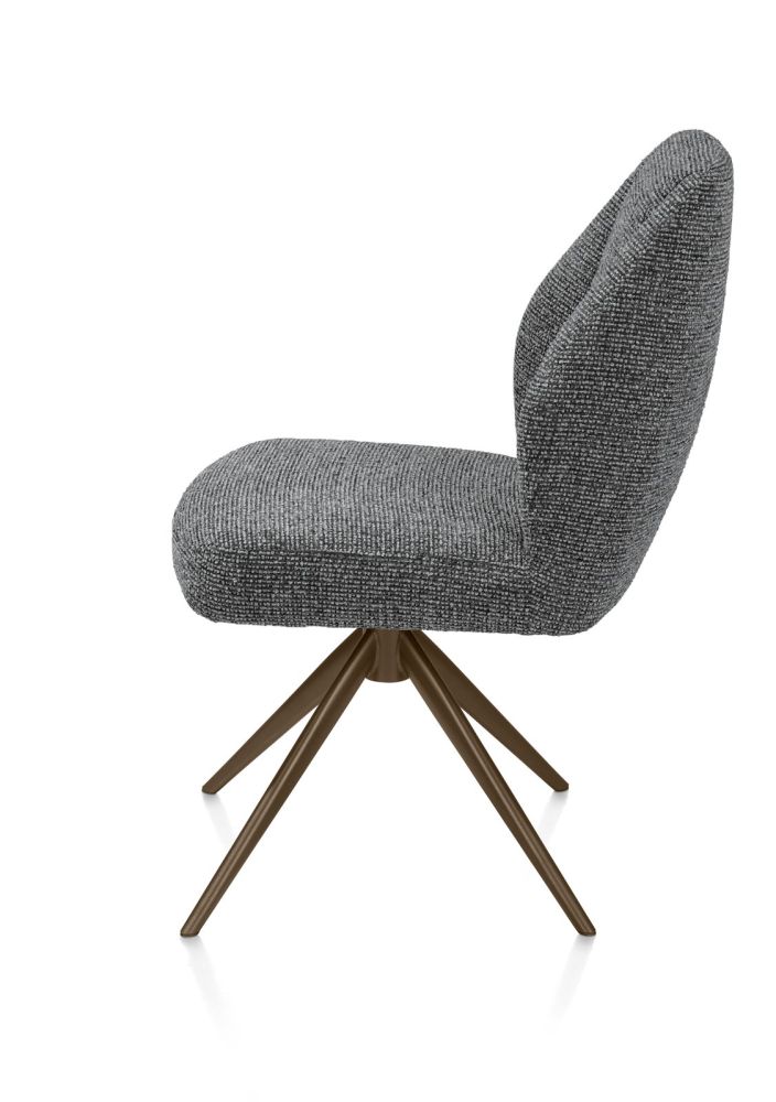 Baya, eetkamerstoel - draaibaar - steelbrown - pocketvering - stof Sevilla - Antraciet